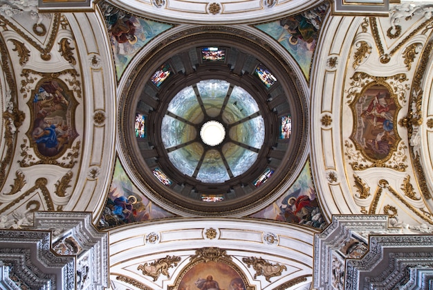 Cupola and ceiling of church La chiesa del Gesu or Casa Professa in Palermo