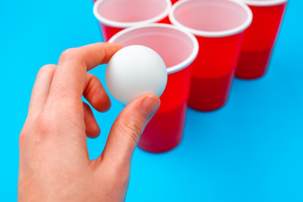 Cups for Beer Pong on the table