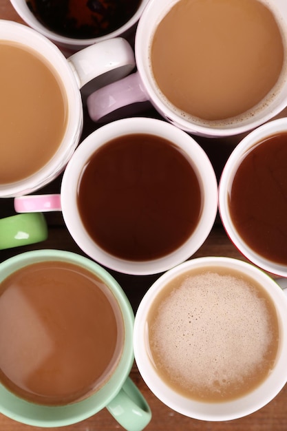 Cups of cappuccino closeup