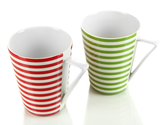 Cups on grey background
