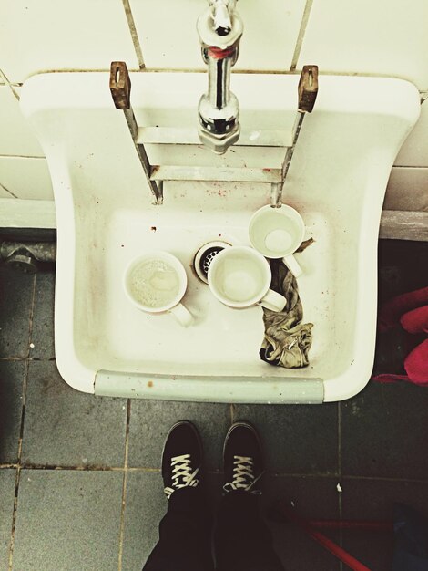 Photo cups in a sink