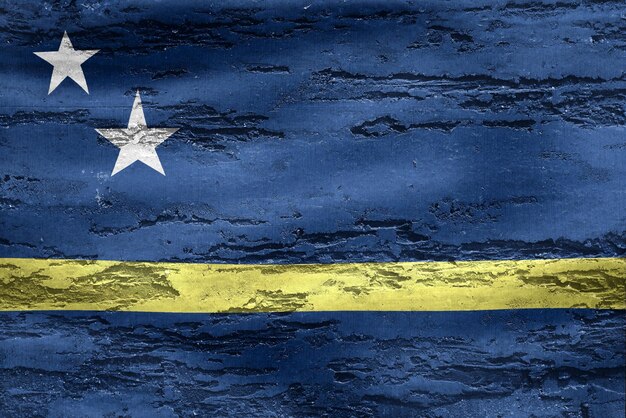 Curacao flag realistic waving fabric flag