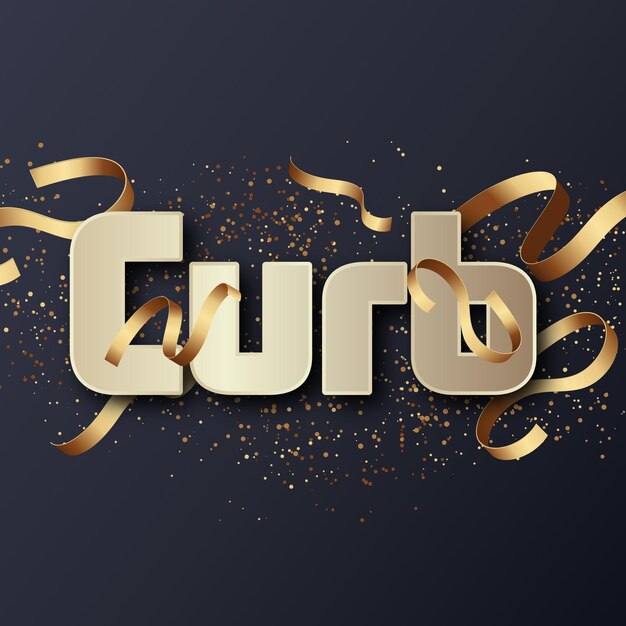 Curb Text effect Gold JPG attractive background card photo