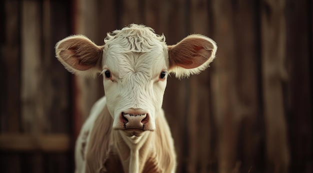 Curious Calf Staring Directly at the Camera