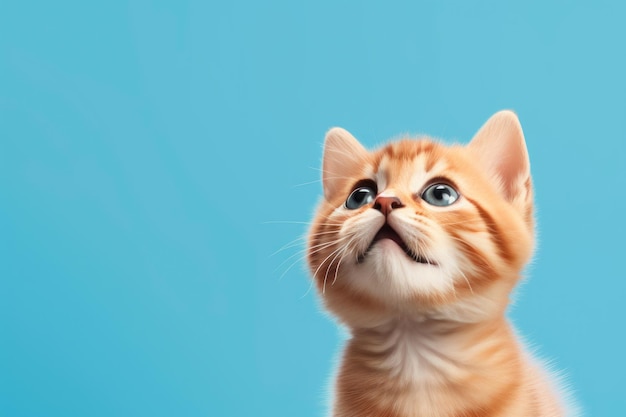 興味深い 猫 が 青い 空 を 眺め て いる