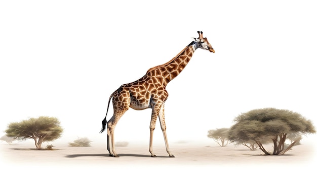 A curious giraffe with a long neck