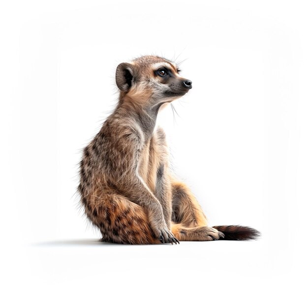 Curious Meerkat Sitting on Ground Looking Up Generative AI