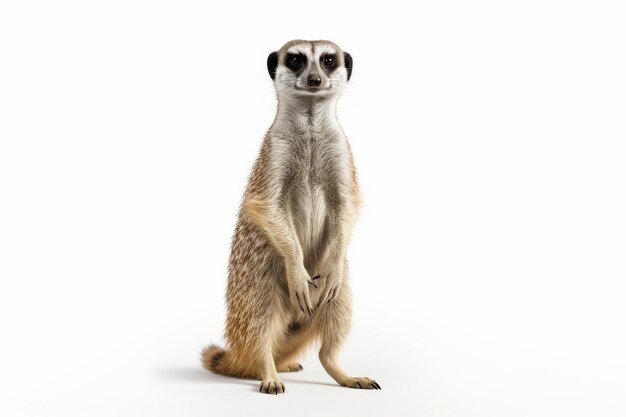 Curious Meerkat Standing Guard in the Desert