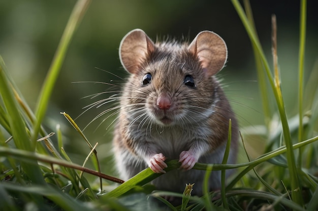 Curious Mouse in the Grass