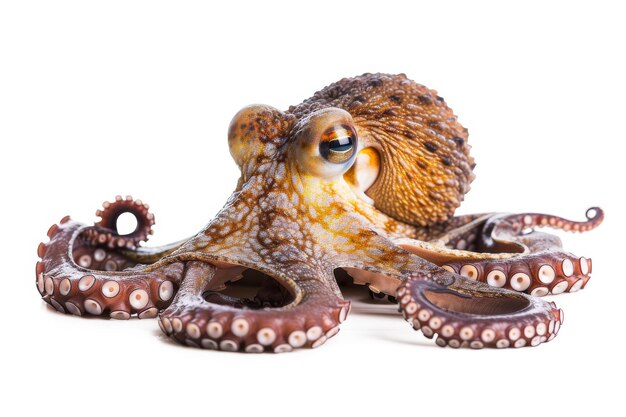 Photo a curious octopus isolated on white background