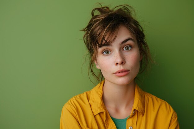 Foto curious person in studio