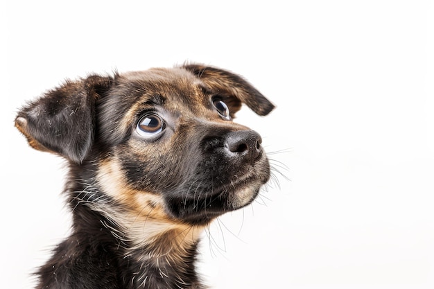 Photo curious puppy isolated on white background