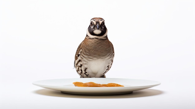 Curious quail gazes upward