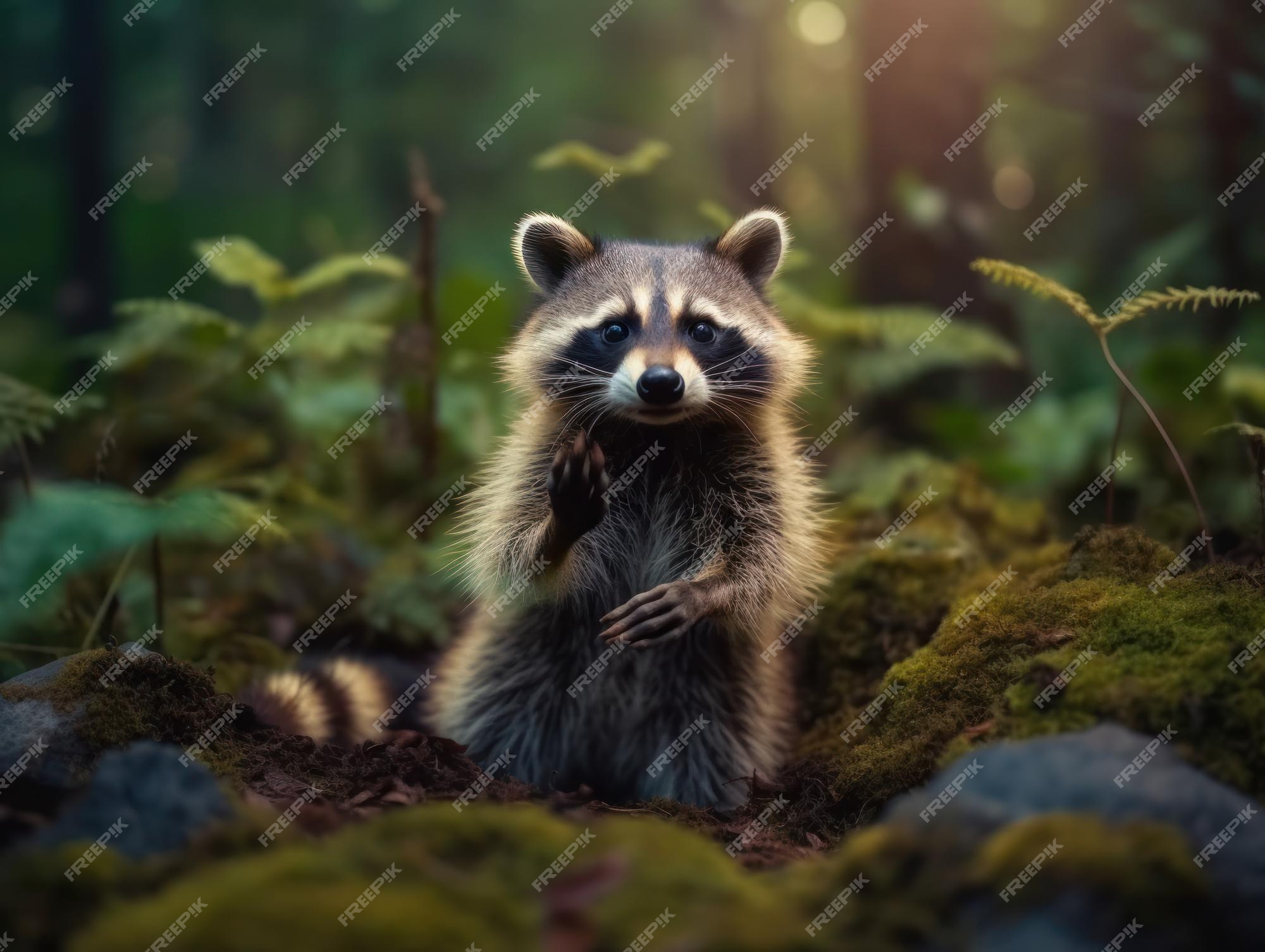 Premium AI Image Curious Raccoon An Adventurous Encounter in the