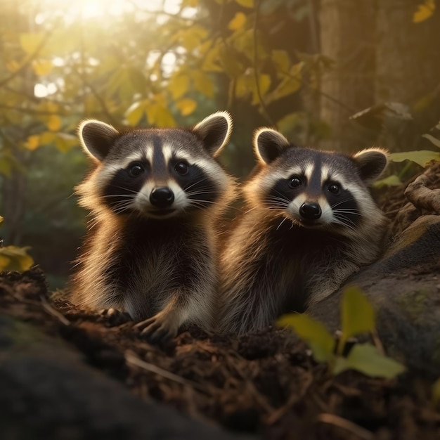 Curious Raccoon Een avontuurlijke ontmoeting in de wildernis