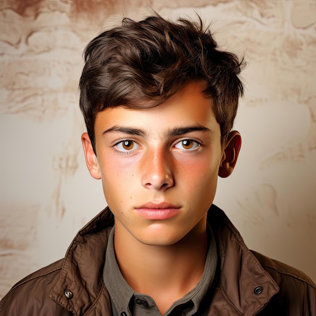 Curious Spanish Boy with Raised Eyebrow