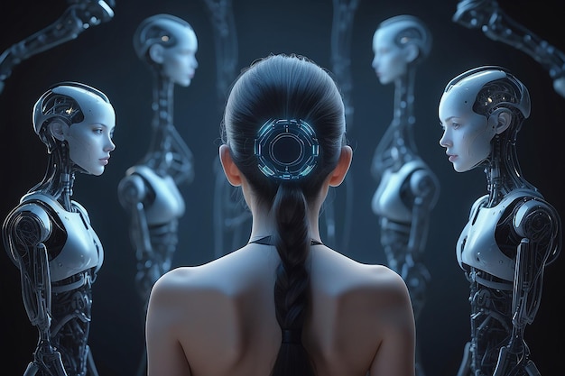 Photo a curious woman questioningly gazing at raised shoulders generative ai