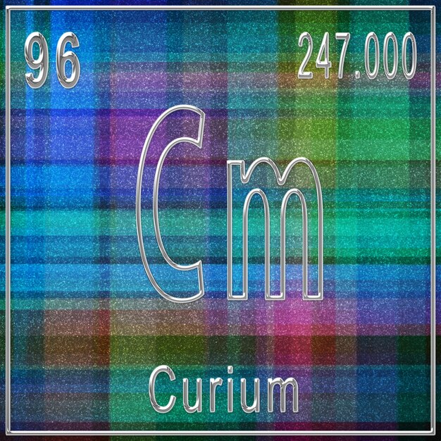 Curium scheikundig element Teken met atoomnummer en atoomgewicht