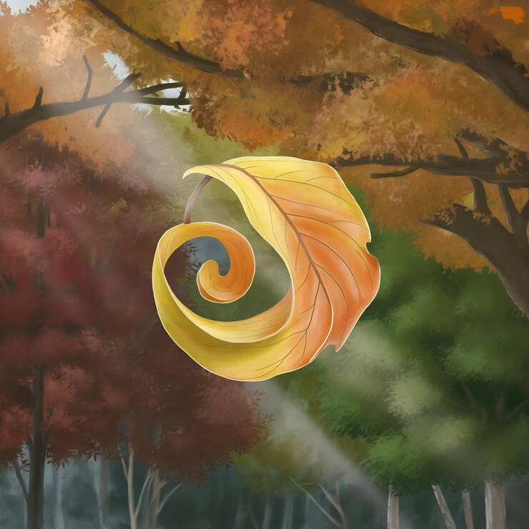 Photo curled autumn leave falling