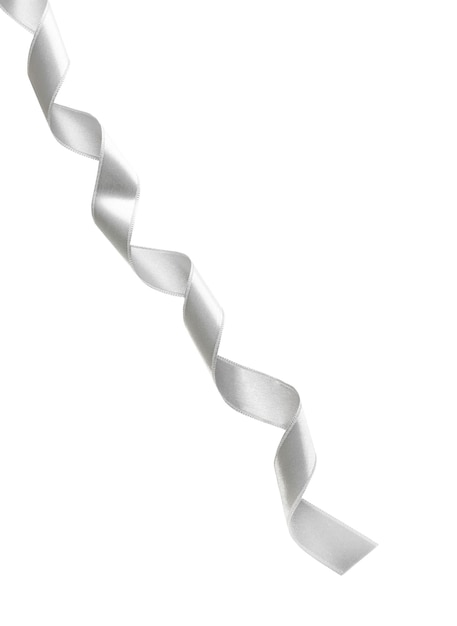 Photo curled ribbon isolated on white