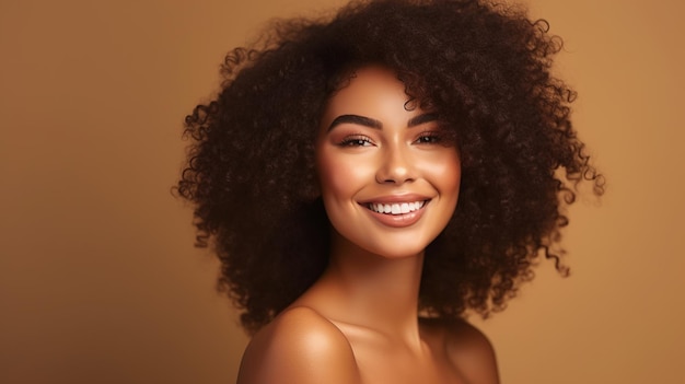 Curls of Grace Beauty Портрет афроамериканской девушки с вьющимися волосами