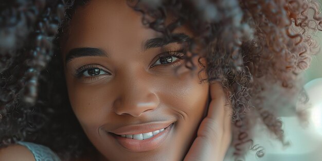 Curly Haired AfroAmerican Woman