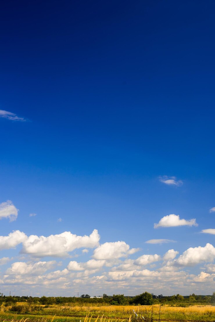 फोटो a curly summer clouds on blue sky background