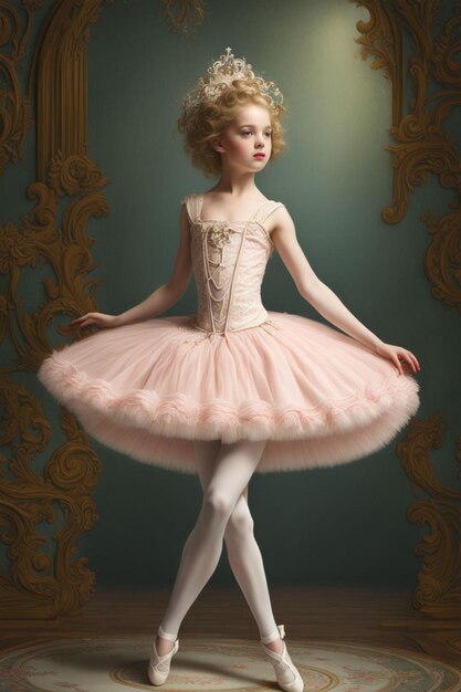 Curly young ballerina