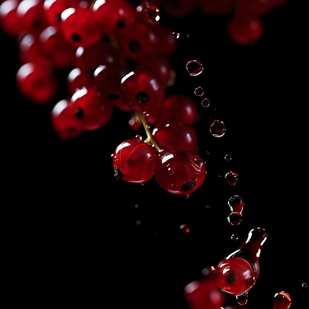 Photo currant juice cascade with dark red thick fluid a syrupy con texture effect for decor banner post