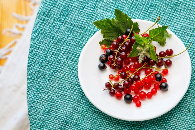 Currants on the plate