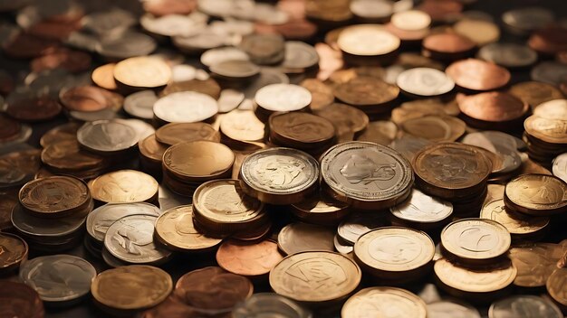 화폐 교환 과 동전 더미