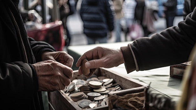 Currency Exchange at a Foreign Exchange Booth