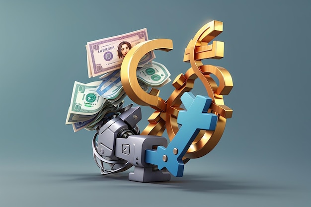 Currency exchange icon 3d render illustration