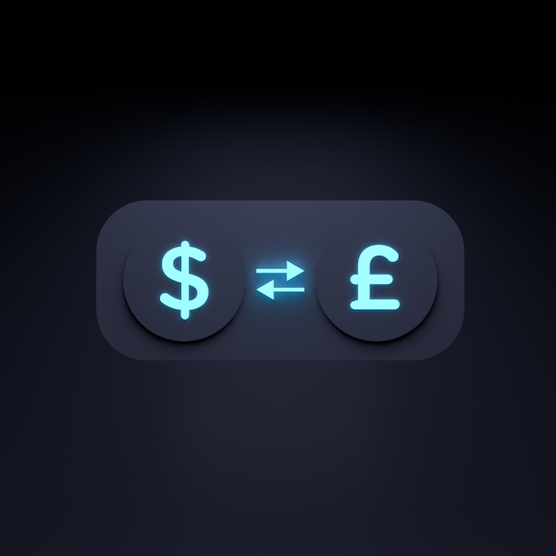 Currency exchange icon 3d render illustration