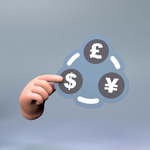 Currency exchange icon 3d render illustration