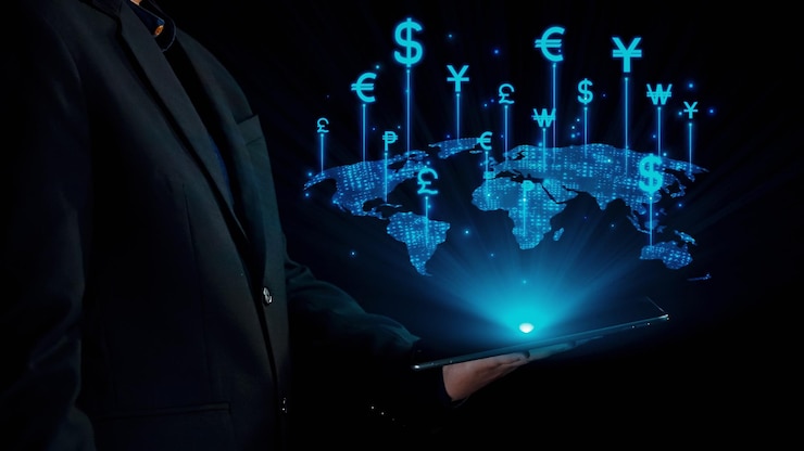 Photo currency exchange revolution in finance and money uuid