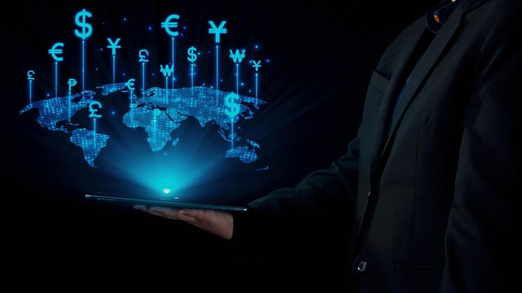 Photo currency exchange revolution in finance and money uuid