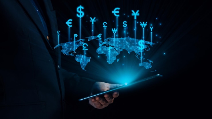 Photo currency exchange revolution in finance and money uuid
