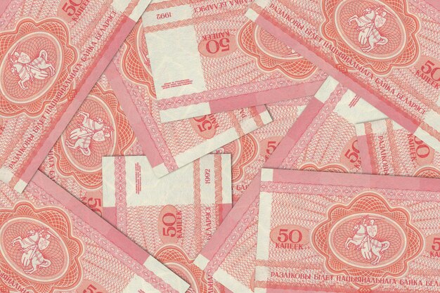 Photo currency from belarus belarusian banknotes close up money from belarus belarusian ruble3d render