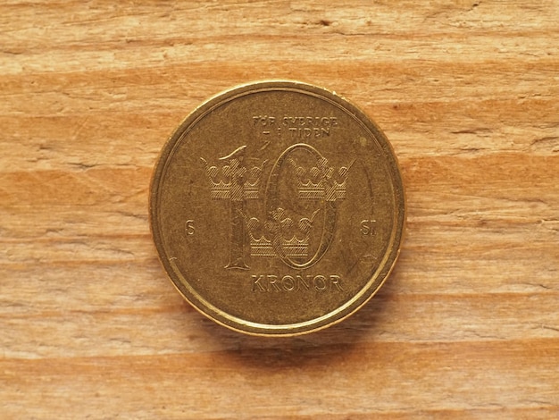 Currency of Sweden 10 kronor coin reverse