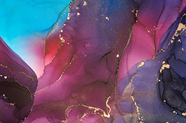 Currents of translucent hues snaking metallic swirls and foamy sprays of color shape the landscape of these freeflowing textures Natural luxury abstract fluid art painting in alcohol ink technique