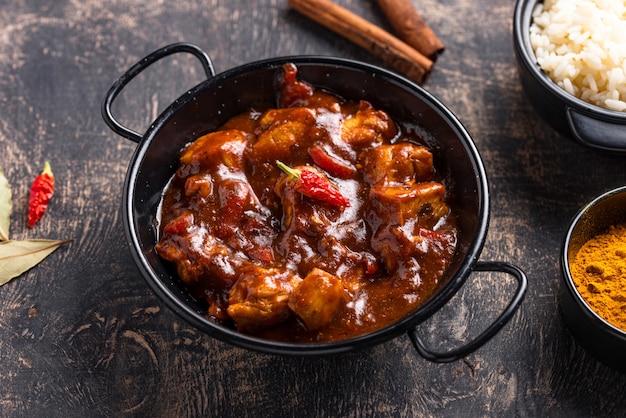 Curry chicken tikka masala with rice