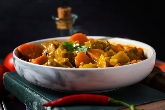 Curry en wortel rundvlees entrecote