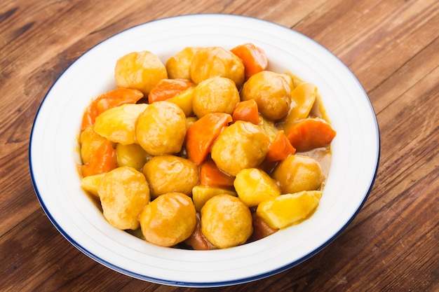 Curry Potato Carrot Fish Ball