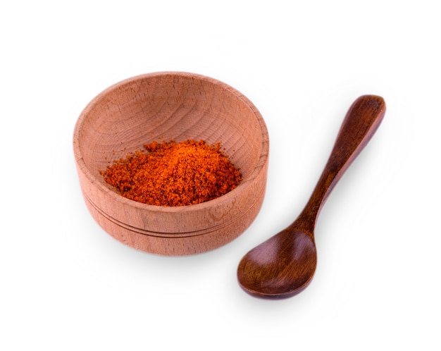 Curry powder in a bowl on the white table