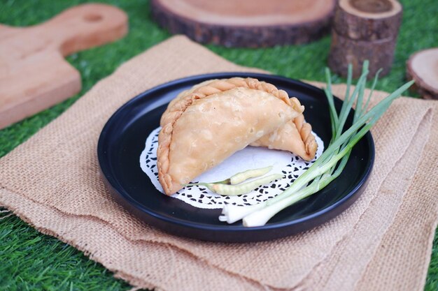 Curry puff kari pap or Pastel Goreng is Pastry Popular in Indonesiafried pastry with filling of