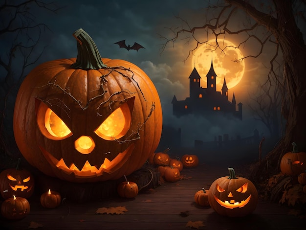 Cursed Pumpkin Carving Halloween Background umpkin Carving Halloween Wallpaper ai generated