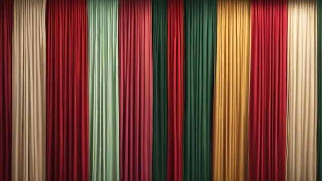 Curtain colored darkened background pastel calm colors dramatic red green yellowspace