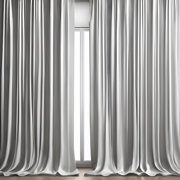 Curtain interior background 3d render illustration Mock up Generative AI