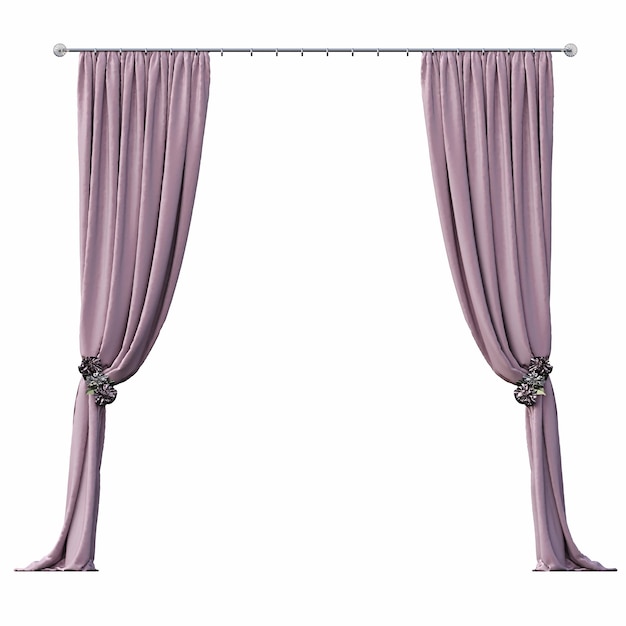 curtain isolated on white background, 3D illustration, cg render